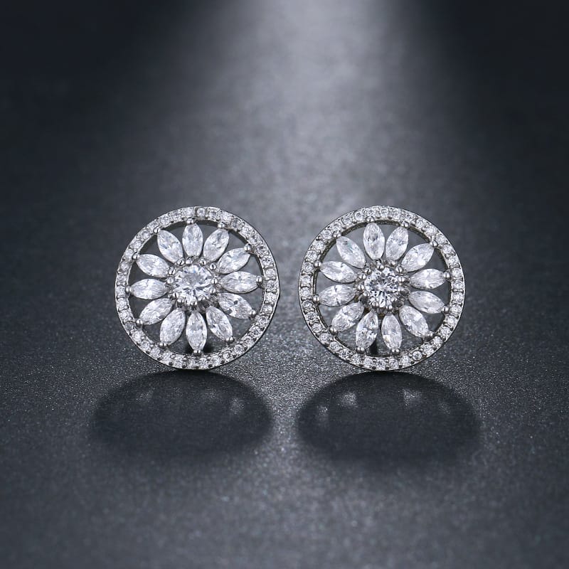 Crystal Flower Earrings