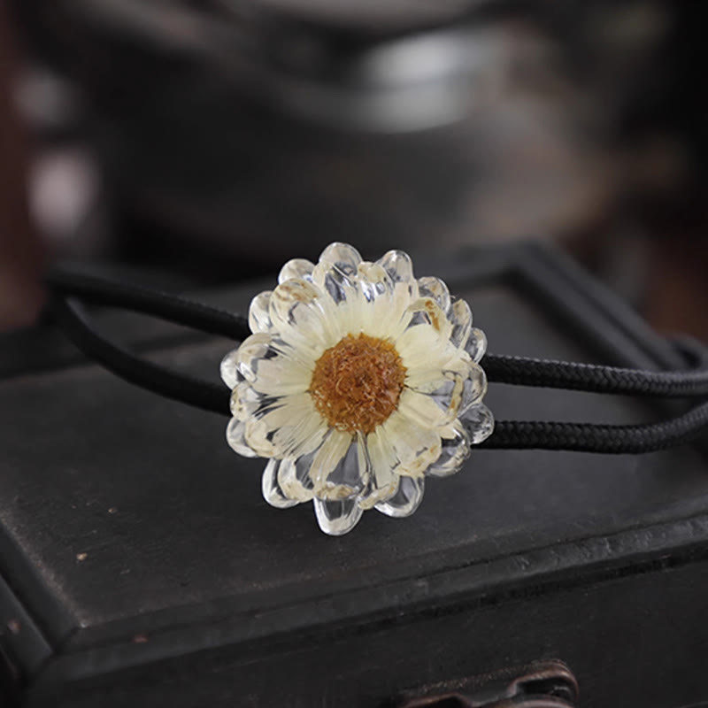 Handmade Dried Flower Daisy Women's Bolo Tie