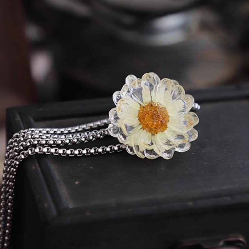 Handmade Dried Flower Daisy Women's Bolo Tie