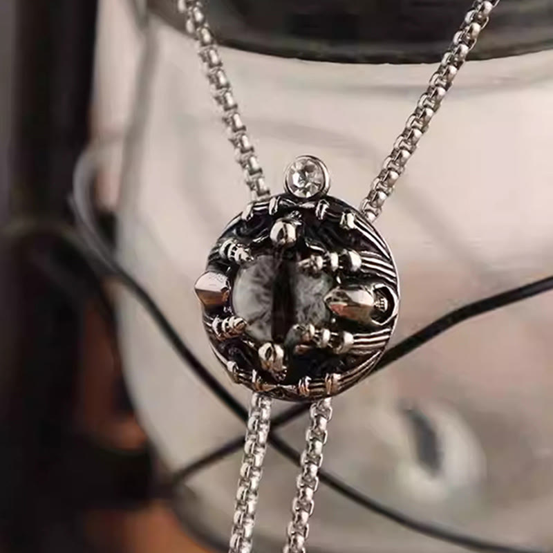 Handmade Retro Demon Eye Claws Steel Chain Bolo Tie