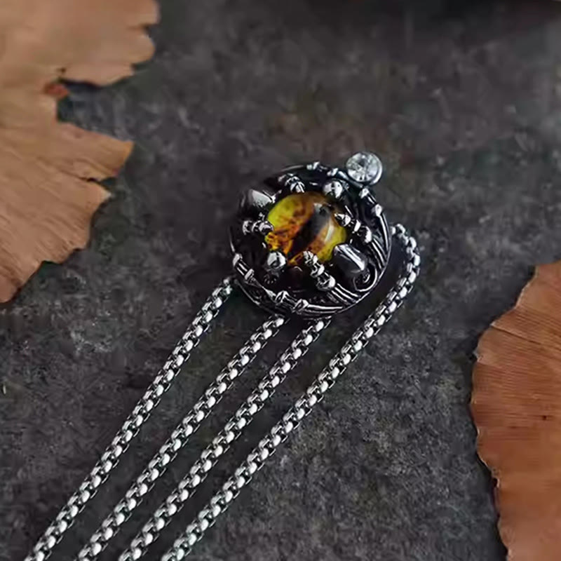 Handmade Retro Demon Eye Claws Steel Chain Bolo Tie
