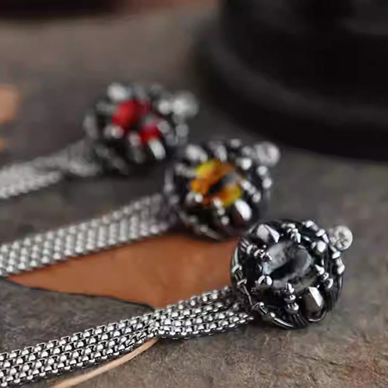 Handmade Retro Demon Eye Claws Steel Chain Bolo Tie