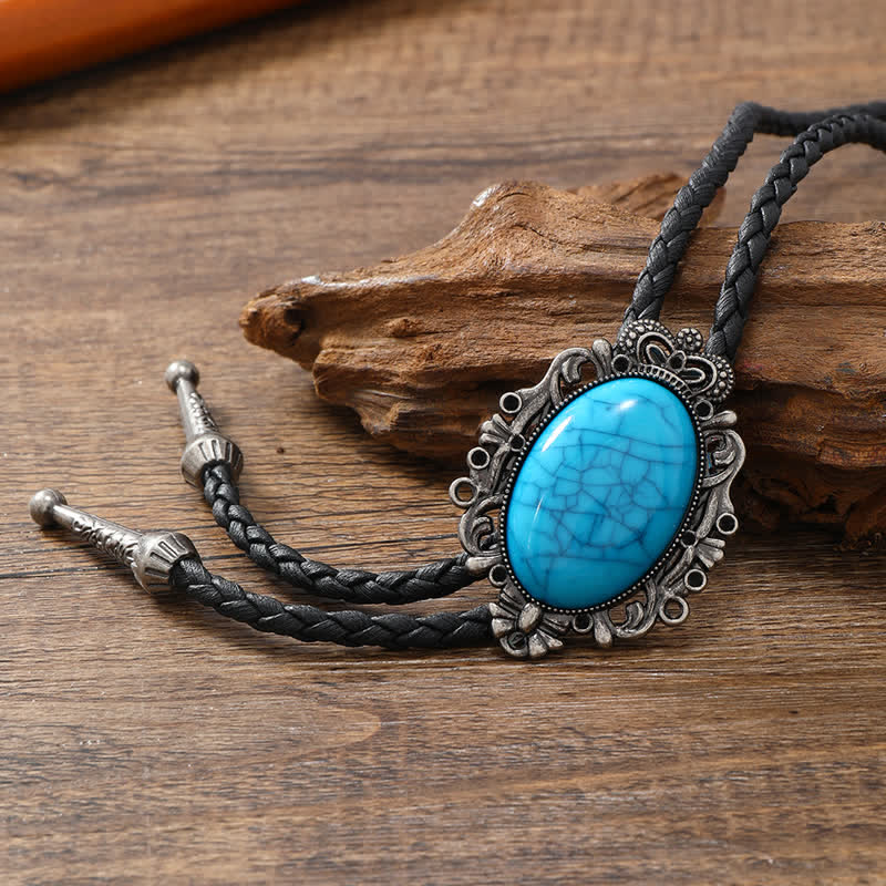 Western Eagle Bird Turquoise Stone Bolo Tie