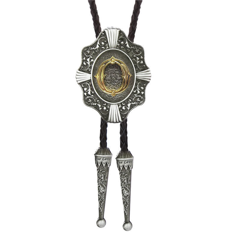 Intricate Filigree Design Initial Letter A To Z Bolo Tie