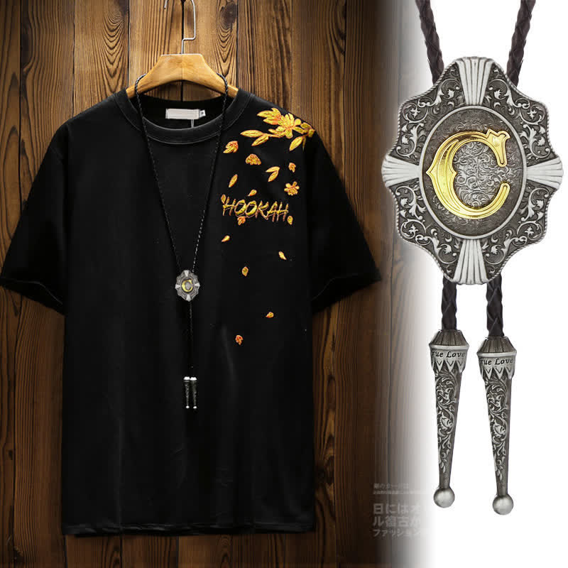 Intricate Filigree Design Initial Letter A To Z Bolo Tie