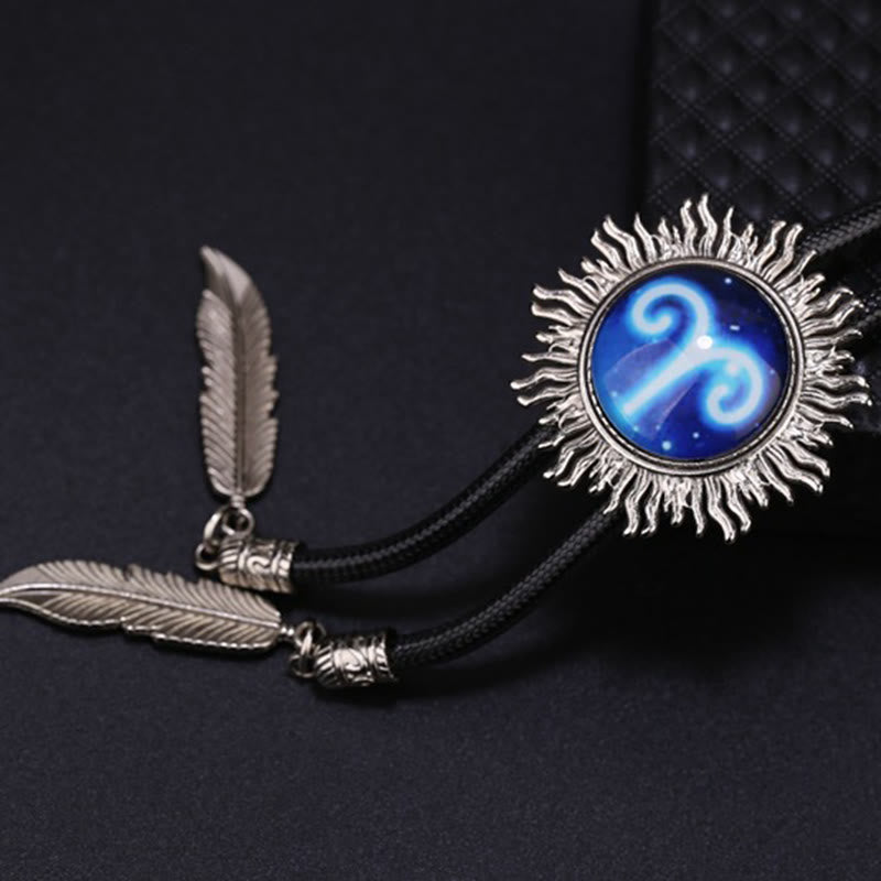 Zodiac Sign Series Retro Metal Bolo Ties