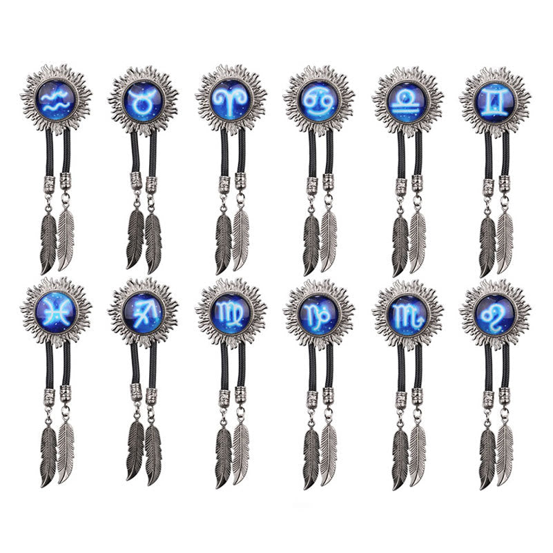 Zodiac Sign Series Retro Metal Bolo Ties