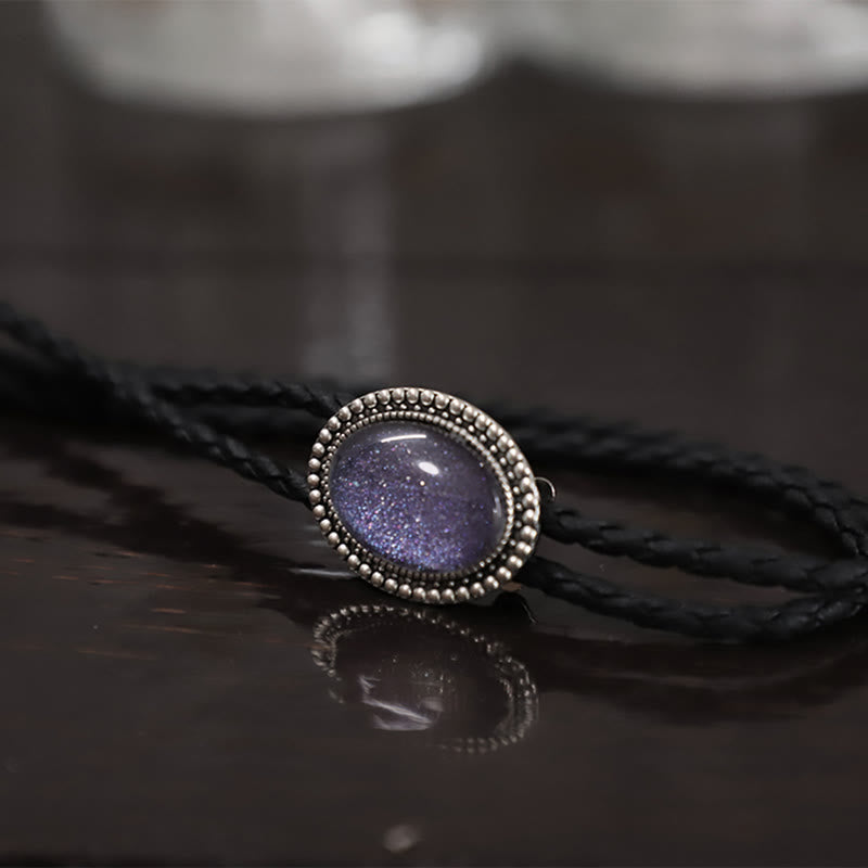 Glitter Purple Gem Retro Metal Bolo Ties