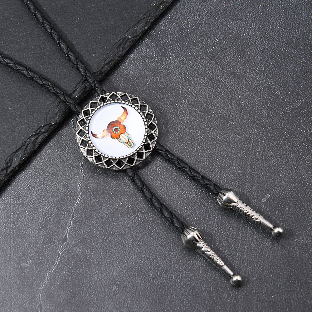 Western Icon Cowboy Knight Creative Bull Head Bolo Tie
