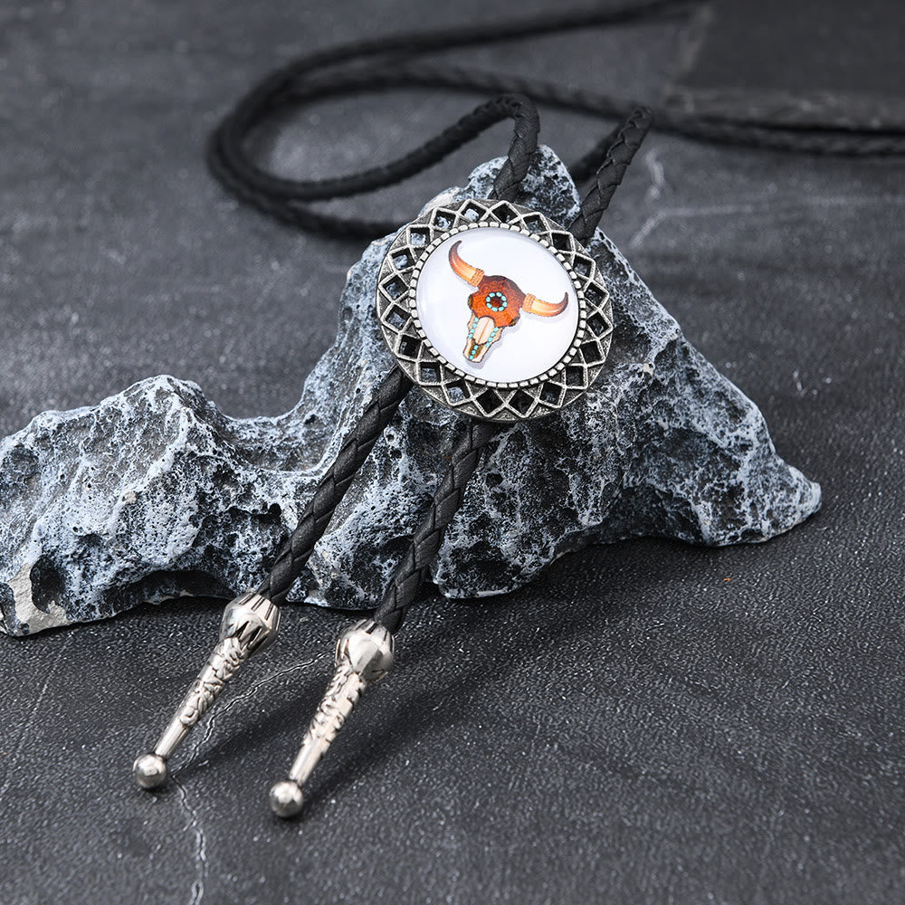 Western Icon Cowboy Knight Creative Bull Head Bolo Tie