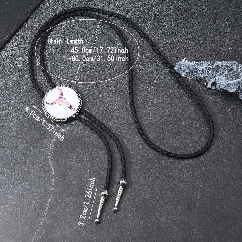 Western Icon Cowboy Knight Creative Bull Head Bolo Tie