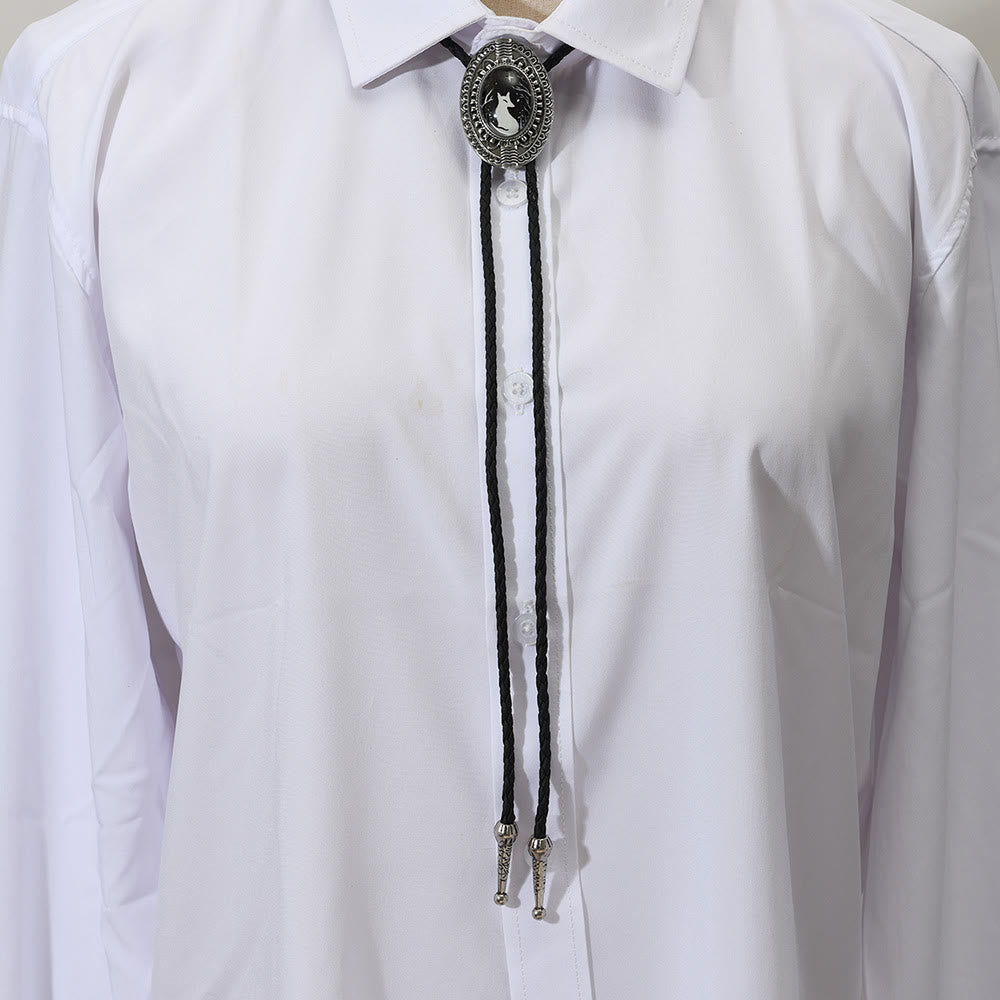 Night Scene Mystic Fox Western Bolo Tie
