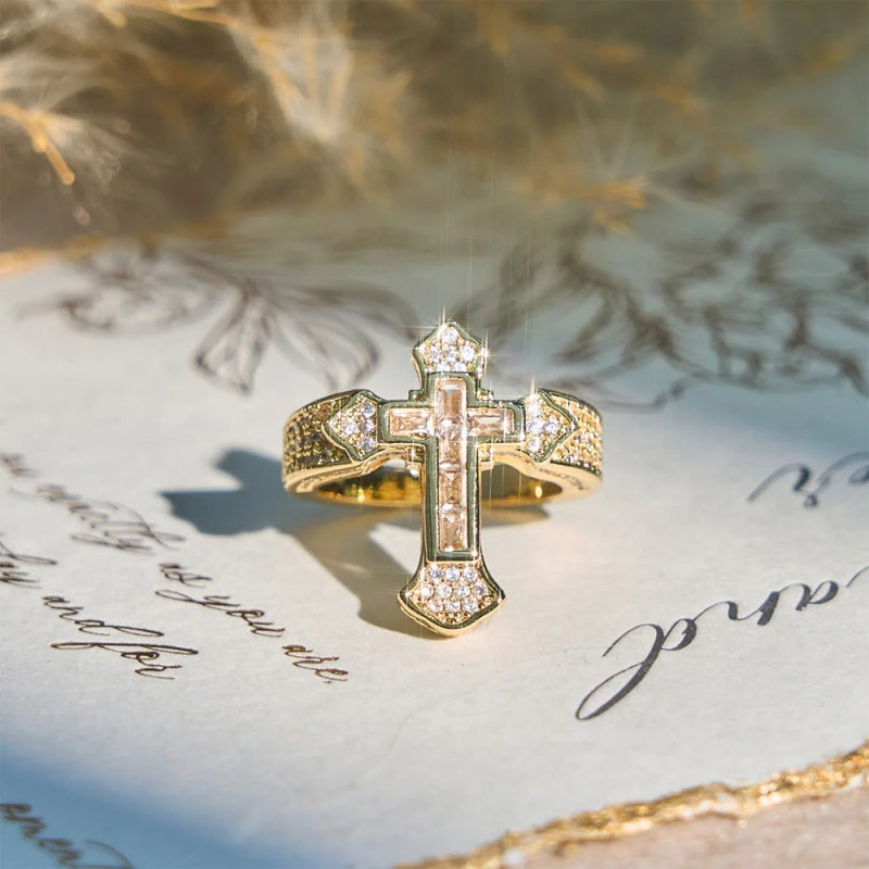 Cross Cubic Zirconia Ring
