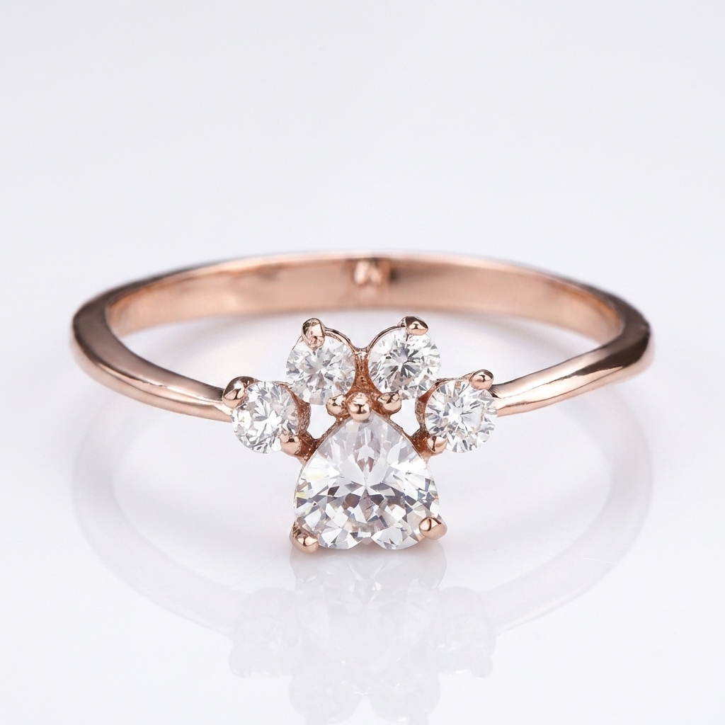 Paw Diamond Ring