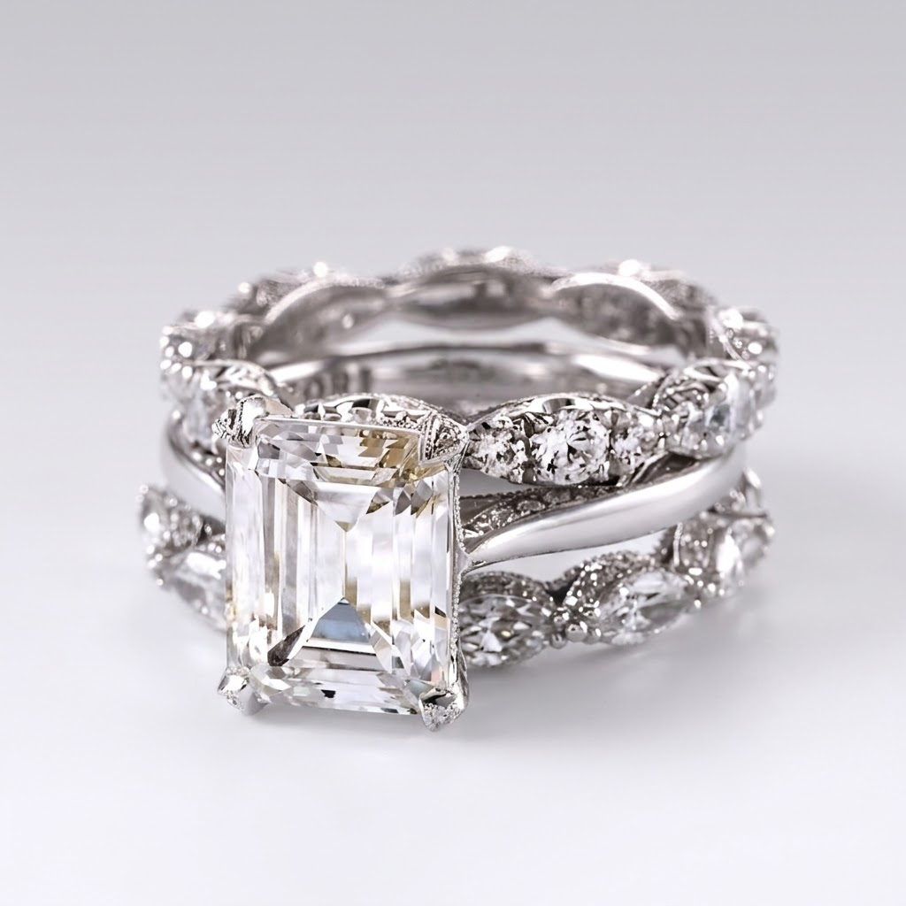 Emerald Cut Zirconia Ring