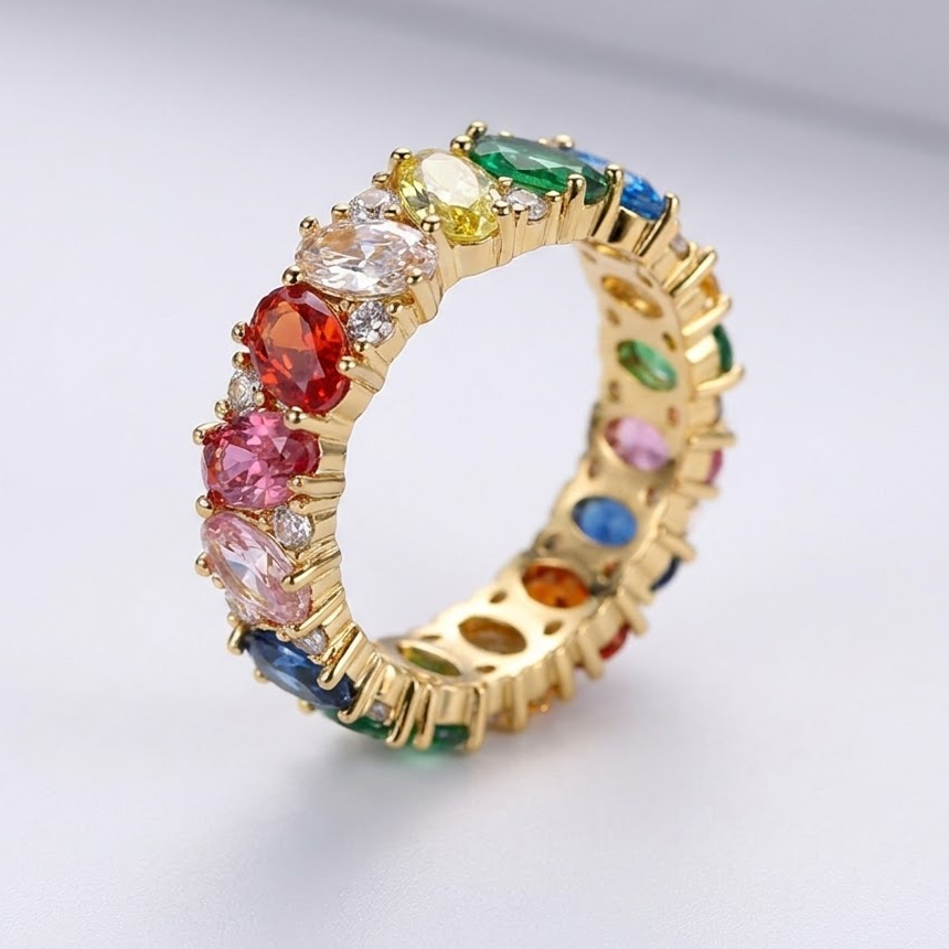 Rainbow Zirconia Ring