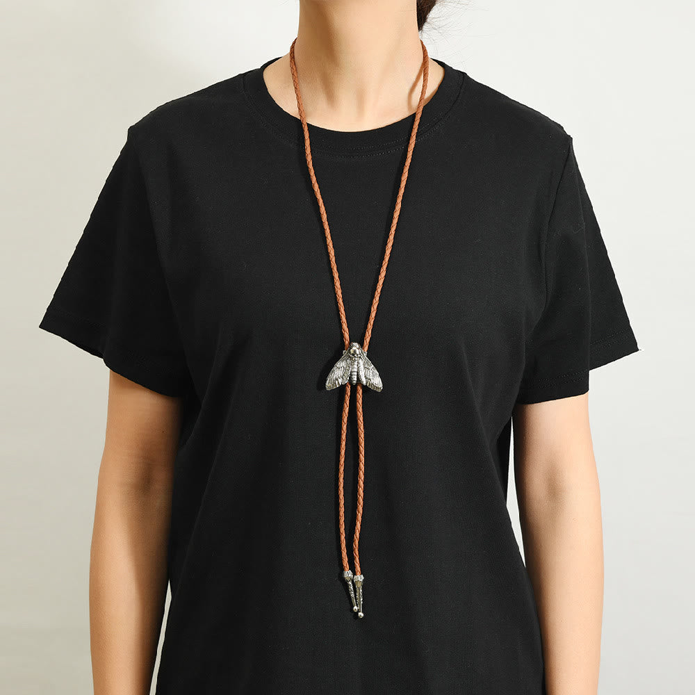 Death's Head Moth Gothic Western Statement Bolo Tie