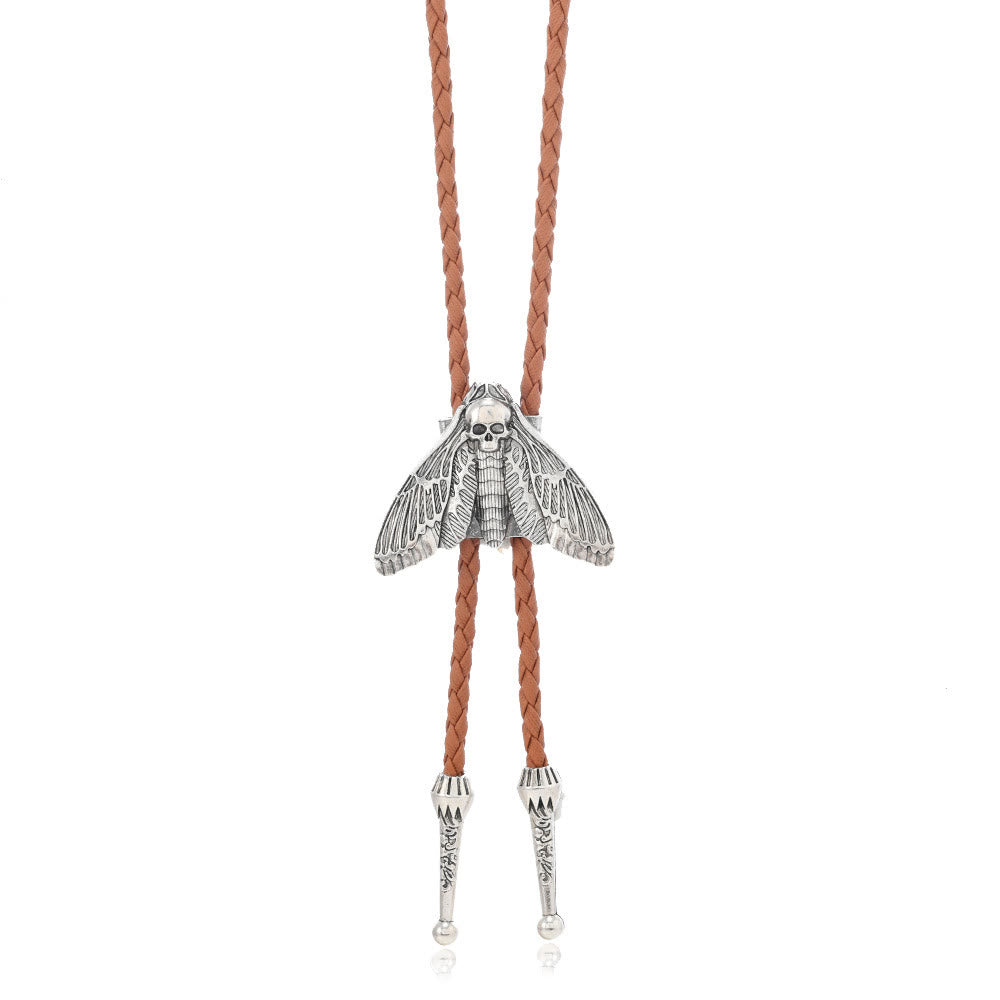 Death's Head Moth Gothic Western Statement Bolo Tie