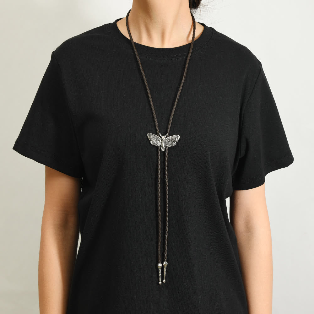 Death's Head Moth Gothic Western Statement Bolo Tie
