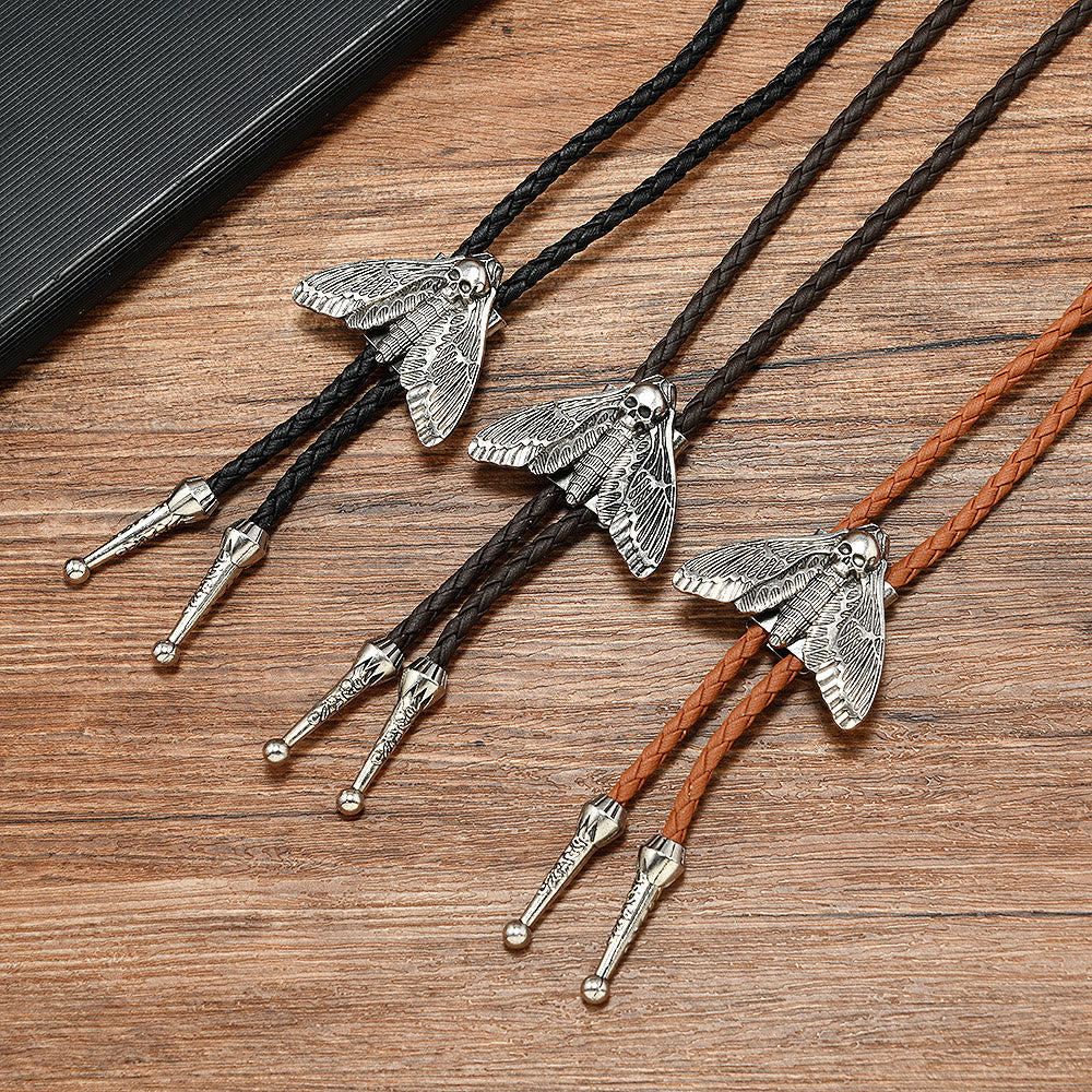 Death's Head Moth Gothic Western Statement Bolo Tie