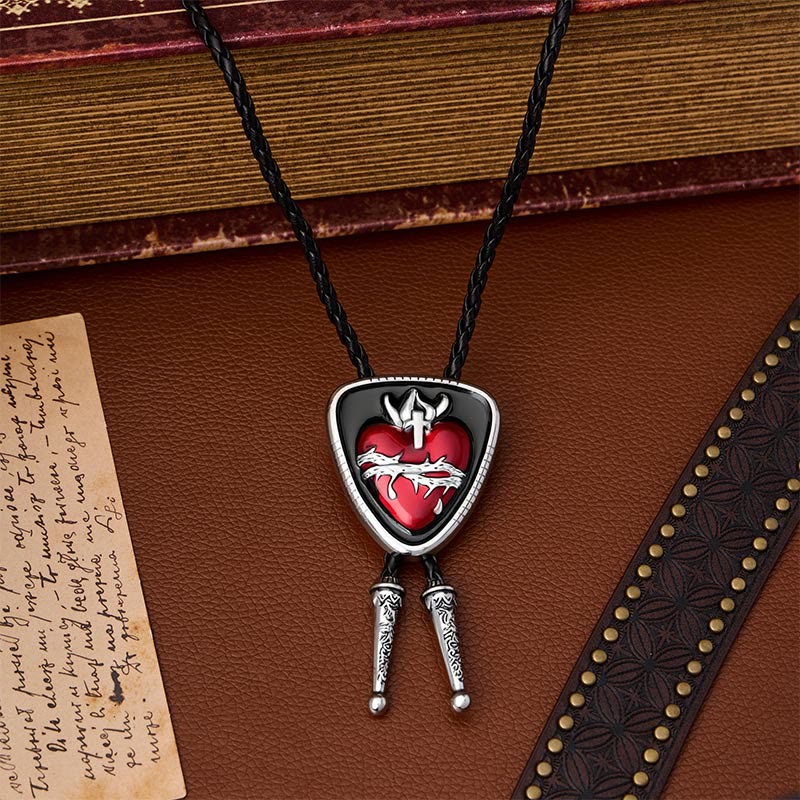 The Martyr Thorn & Heart Enameled Bolo Tie
