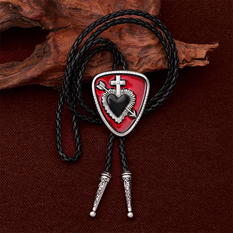 Gothic Emo Cross Arrow Heartbreaker Bolo Tie