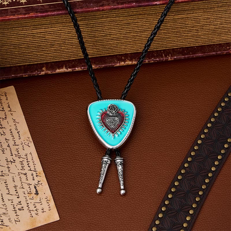 All Seeing Eye Rose Sacred Heart Bolo Tie