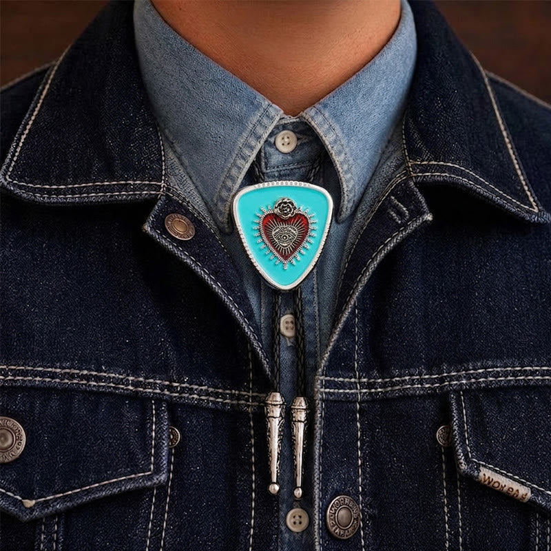 All Seeing Eye Rose Sacred Heart Bolo Tie