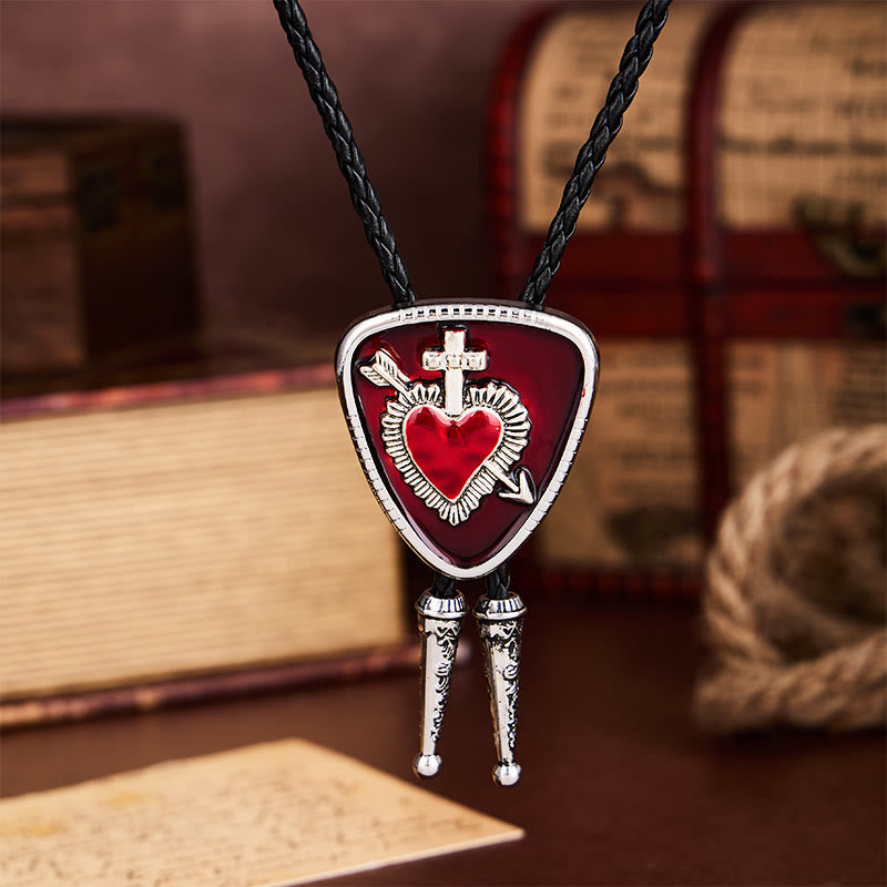 Gothic Emo Cross Arrow Heartbreaker Bolo Tie