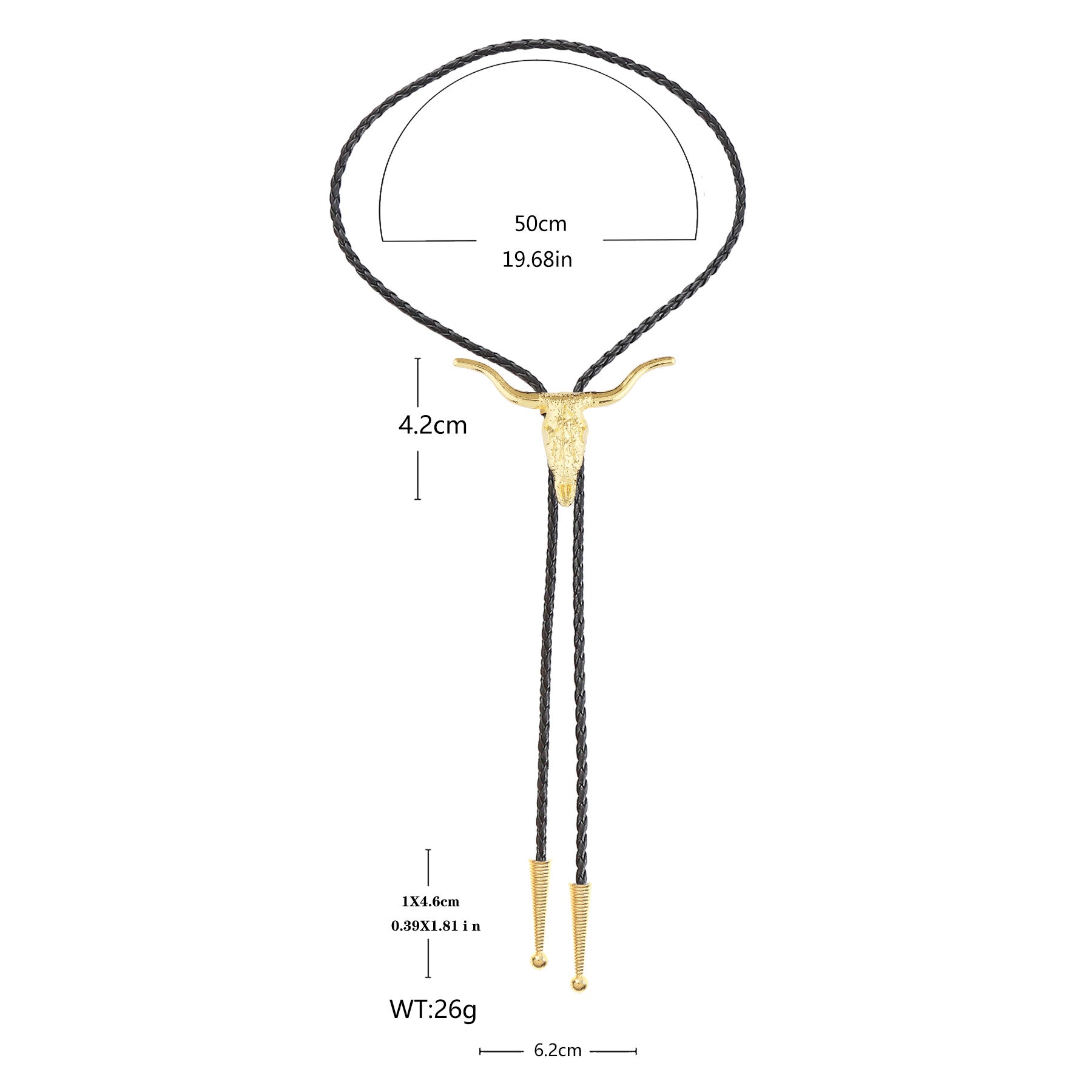 Retro Longhorn Bull Skull Bolo Tie