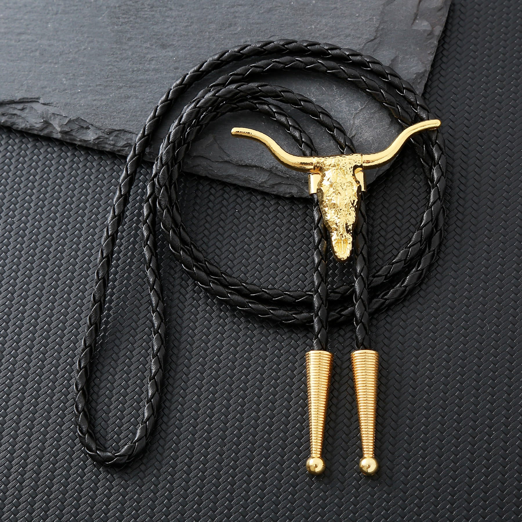 Retro Longhorn Bull Skull Bolo Tie