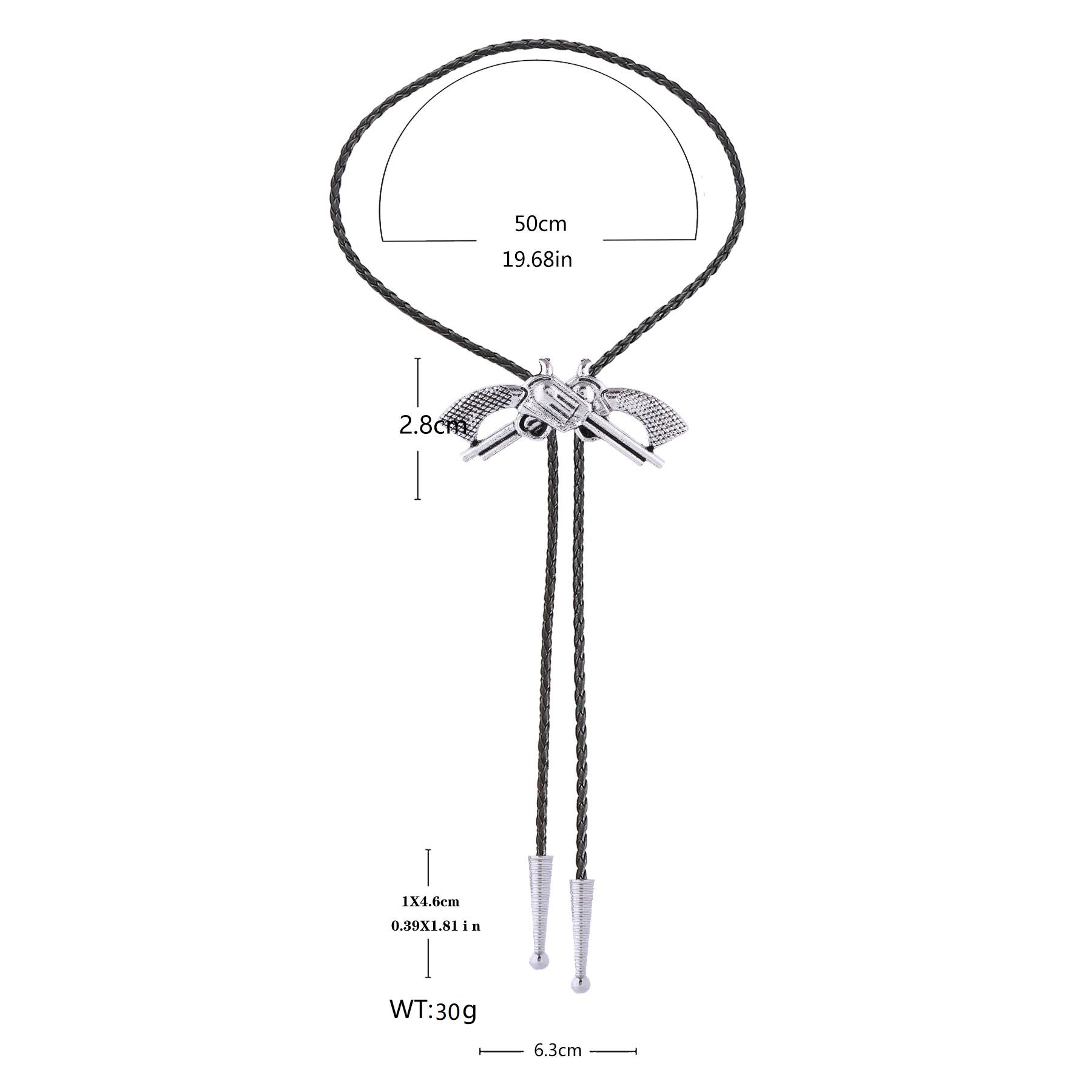 Western Retro Crossed Pistol Bolo Tie