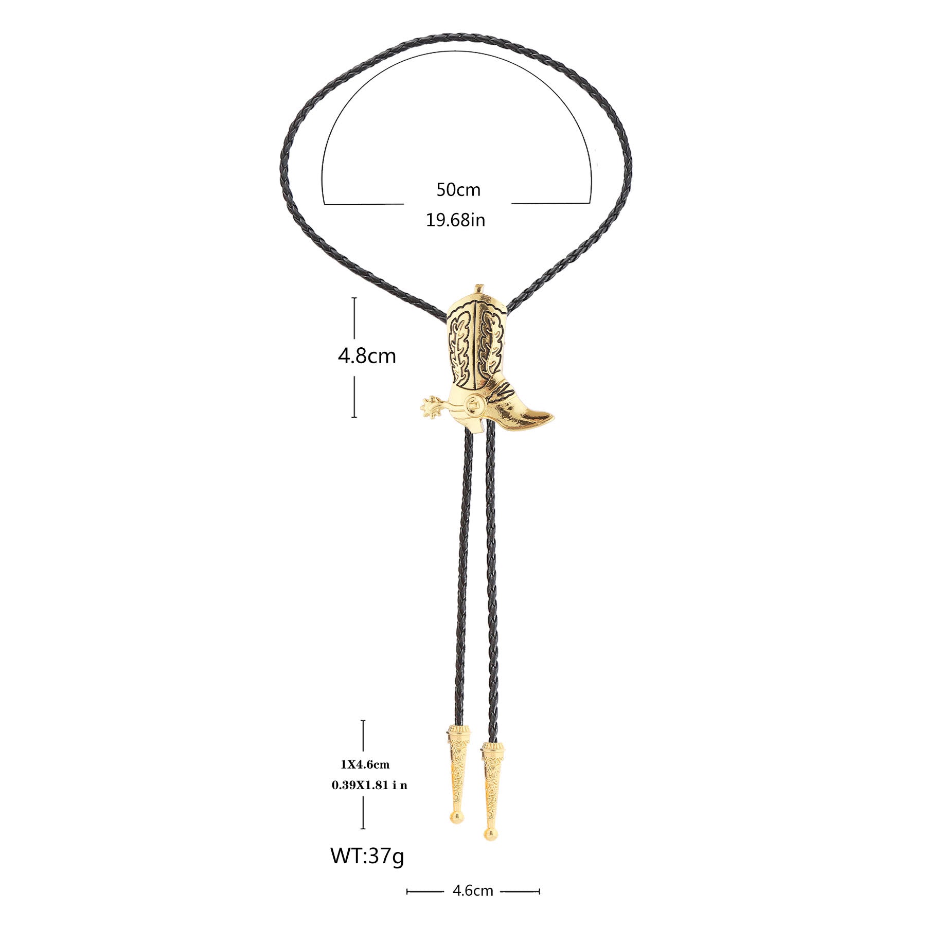 Western Vintage Cowboy Boot Bolo Tie