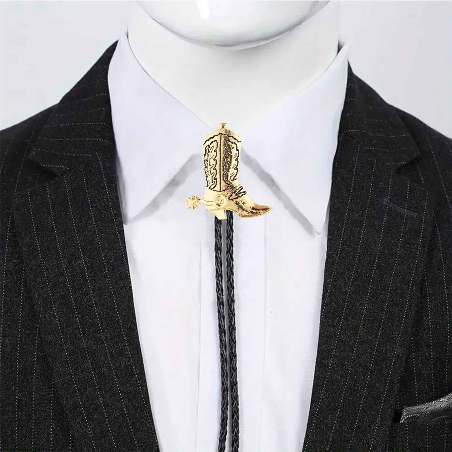 Western Vintage Cowboy Boot Bolo Tie