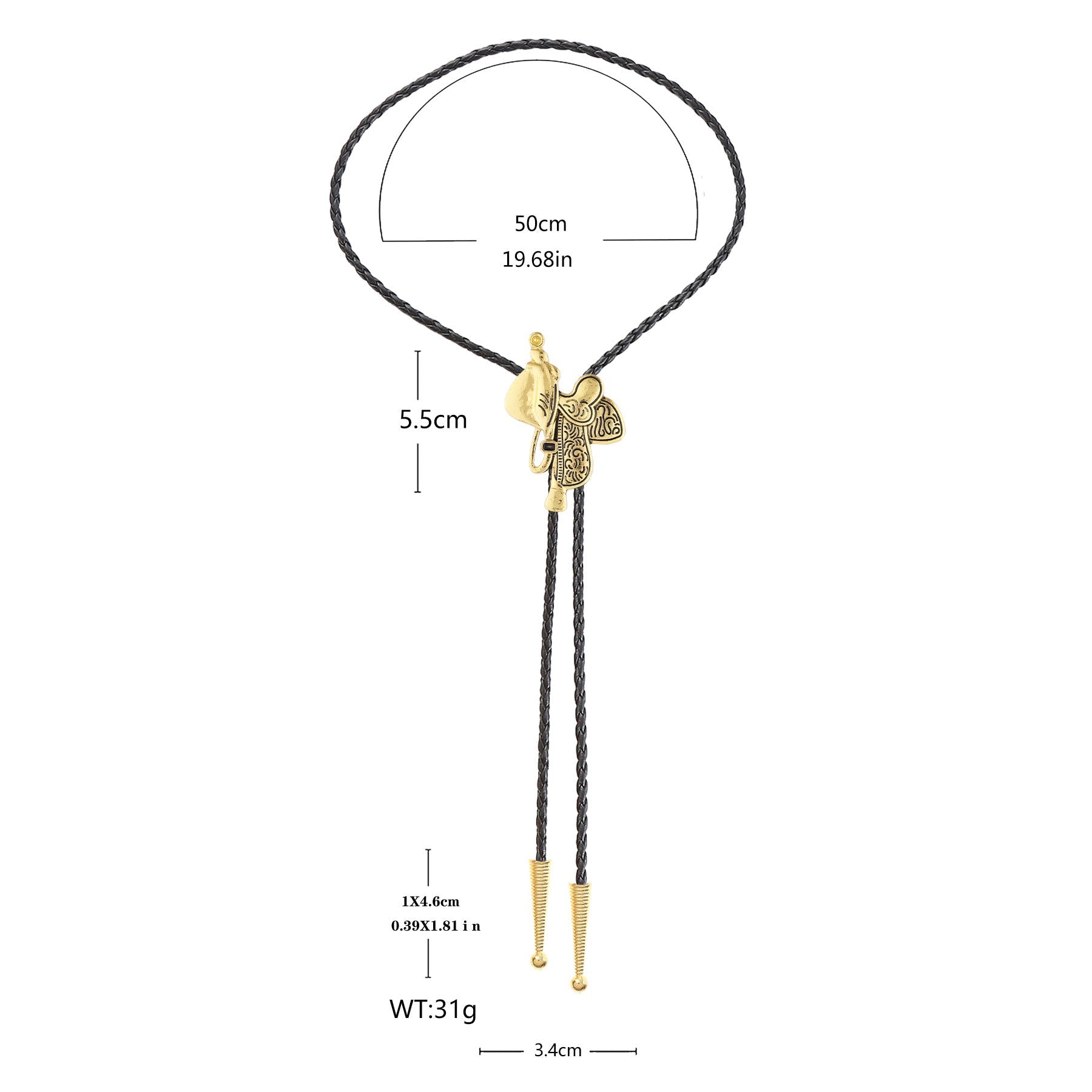 Vintage Horse Saddle Bolo Tie