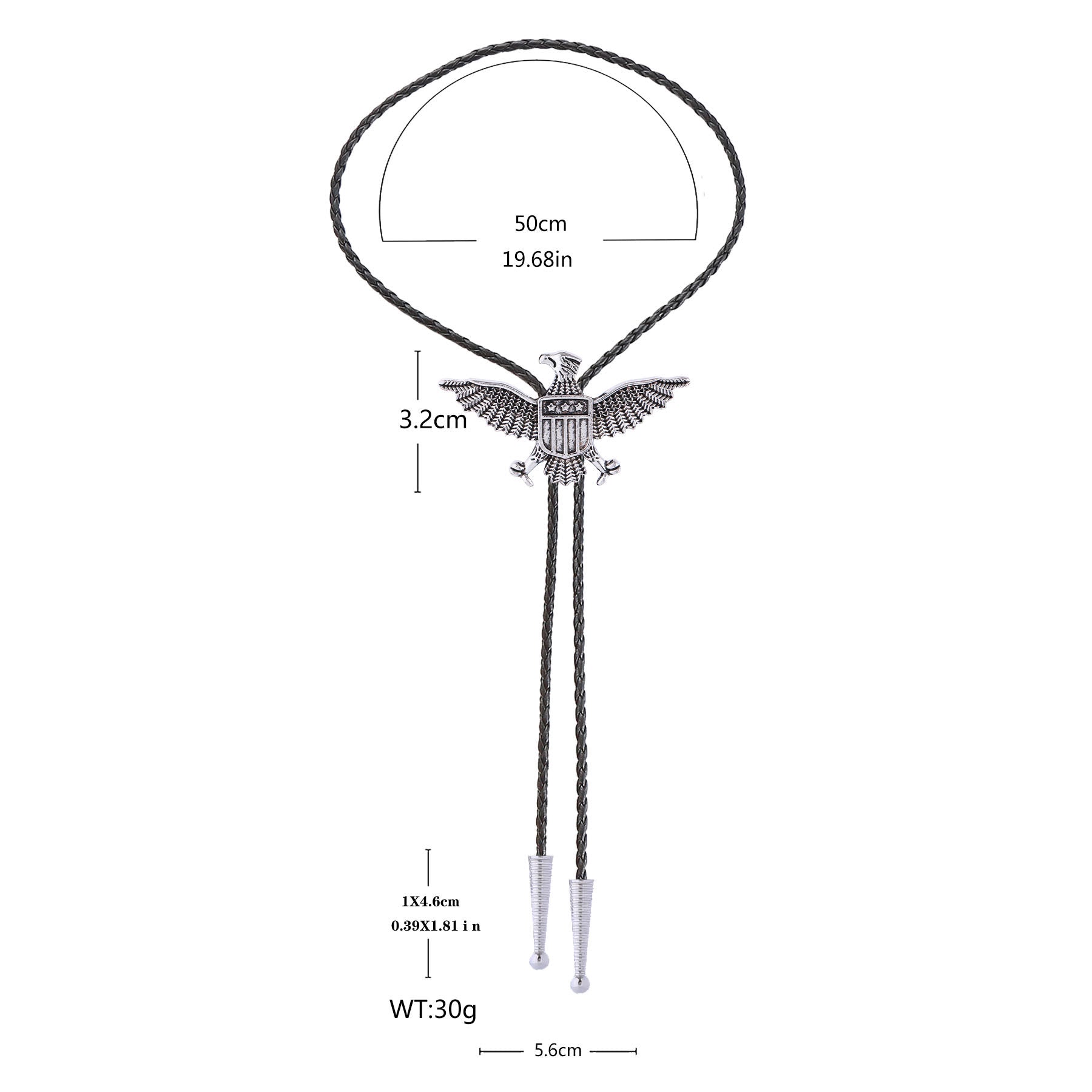 Western American Patriotic Eagle Star Shield Bolo Tie