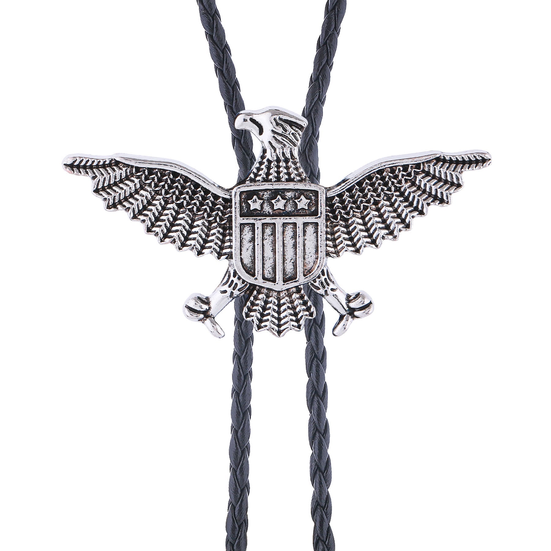 Western American Patriotic Eagle Star Shield Bolo Tie