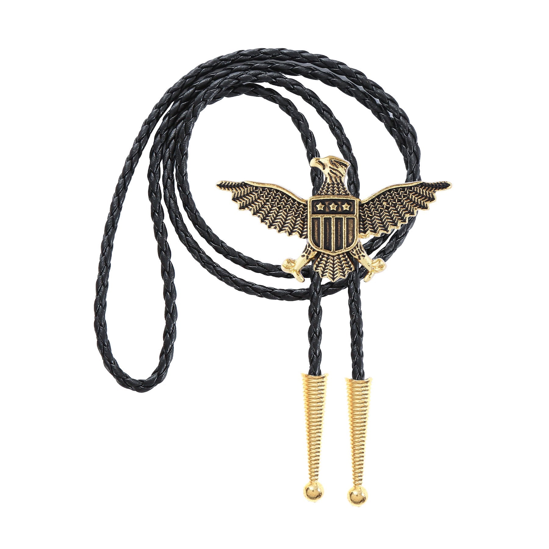 Western American Patriotic Eagle Star Shield Bolo Tie