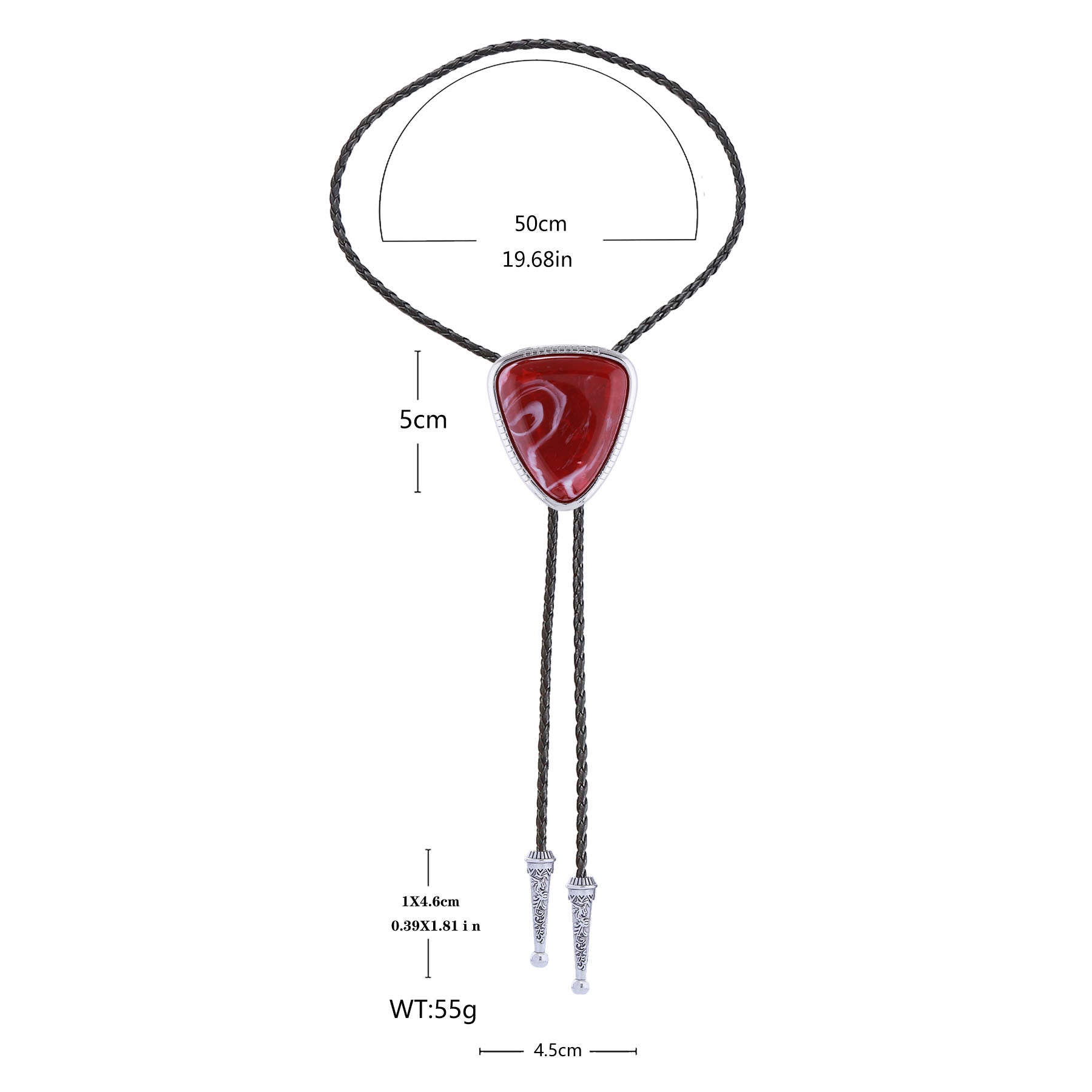 Western Glossy Artificial Tribal Shield Stone Bolo Tie
