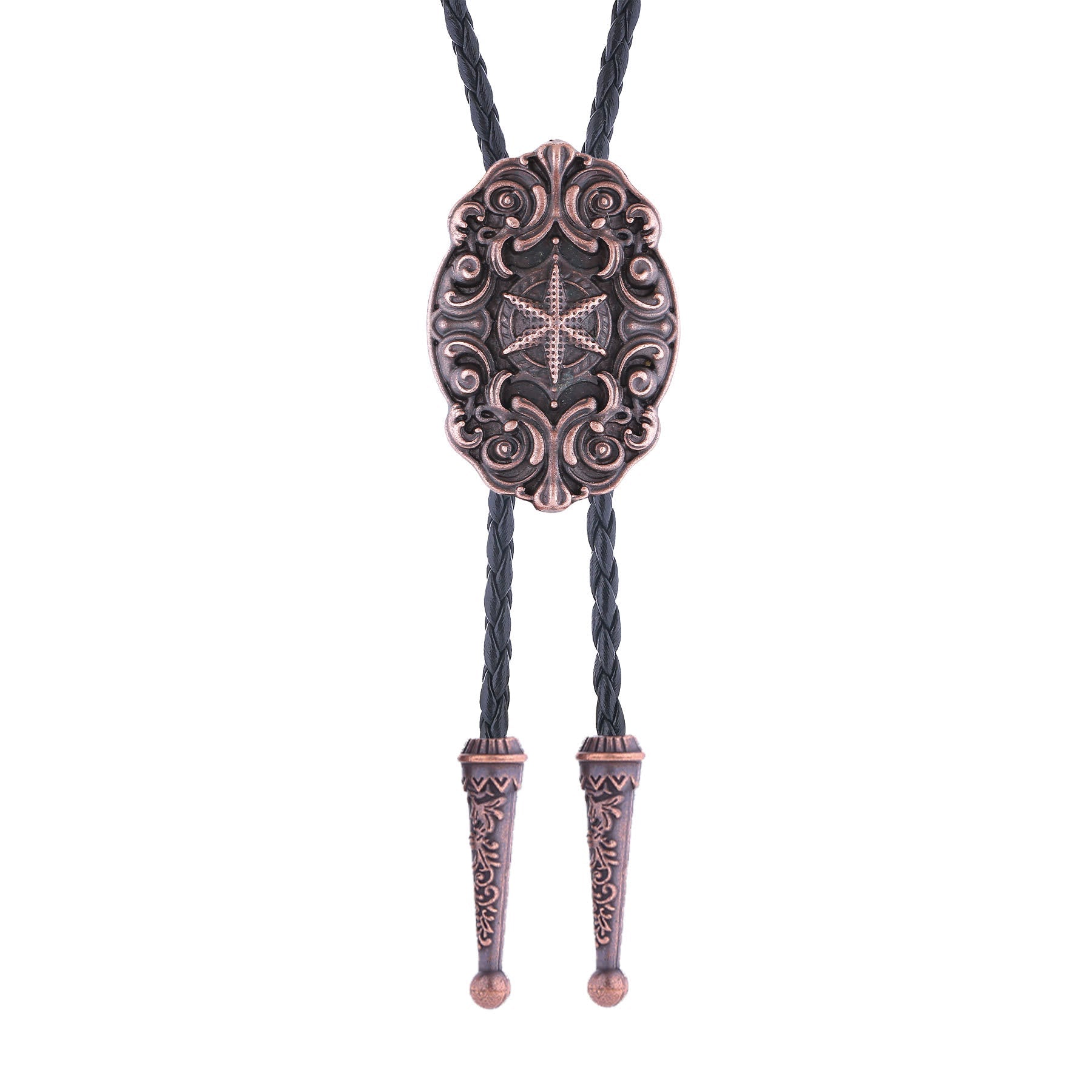 Ornate Compass Star Victorian Western Bolo Tie