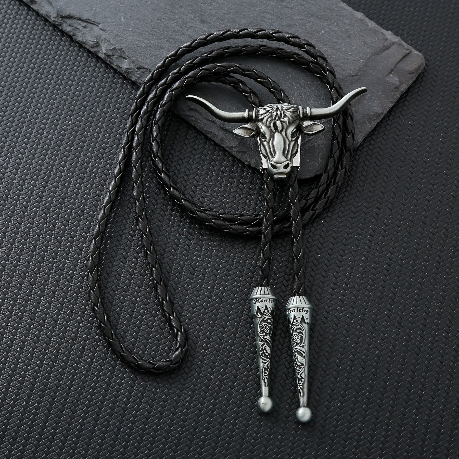 Strength & Health Western Longhorn Bull Spirit Bolo Tie