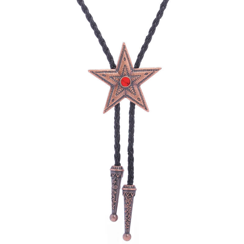 Clearance: Vintage Natural Stone Star Pendant Necklace Bolo Tie