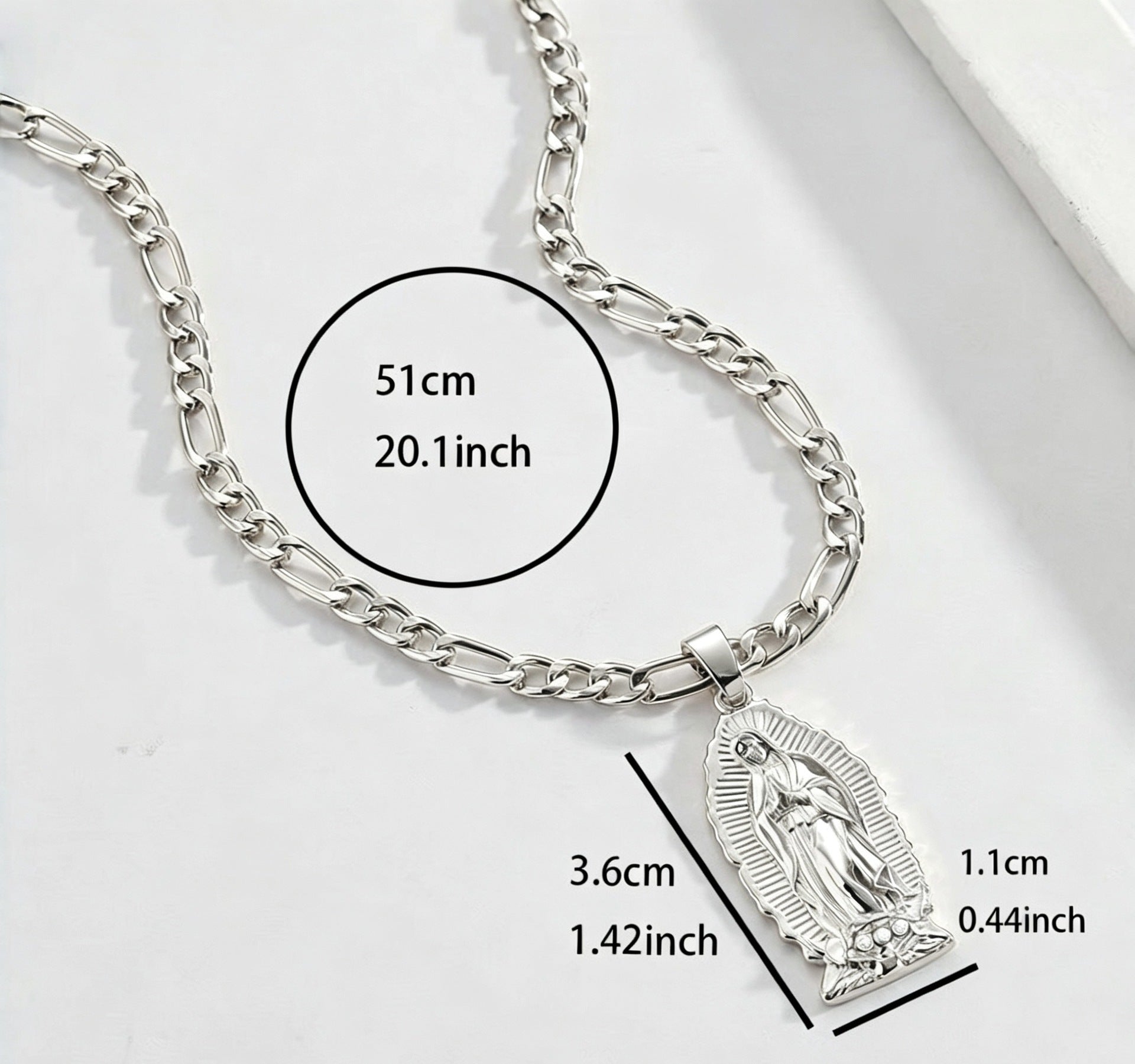 Virgin Mary Faith Pendant Necklace