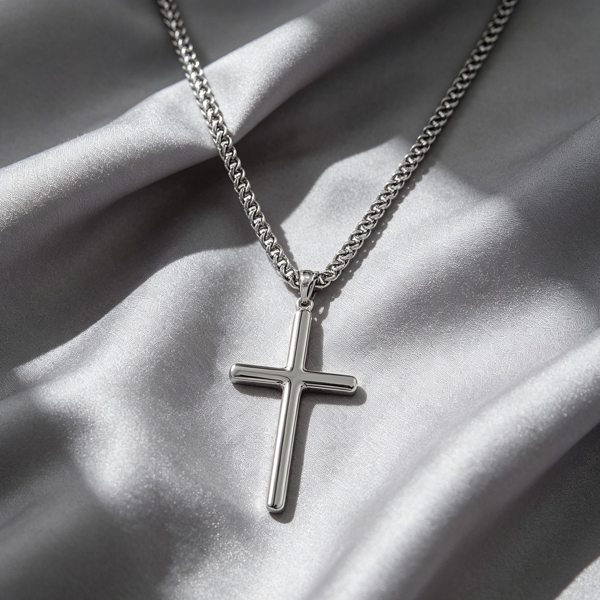 Titanium Steel Cross Necklace Unisex