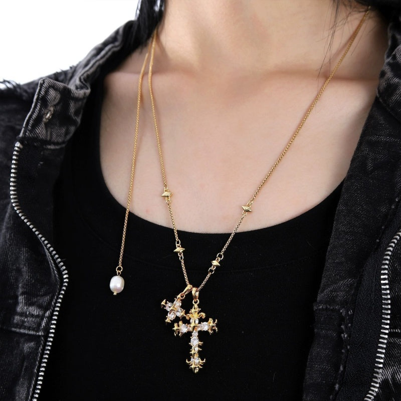 Sparkling Crystal Cross Necklace