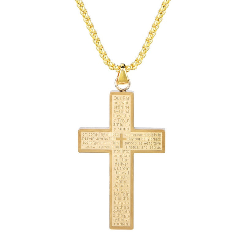 Lords Prayer Cross Necklace Faith Gift