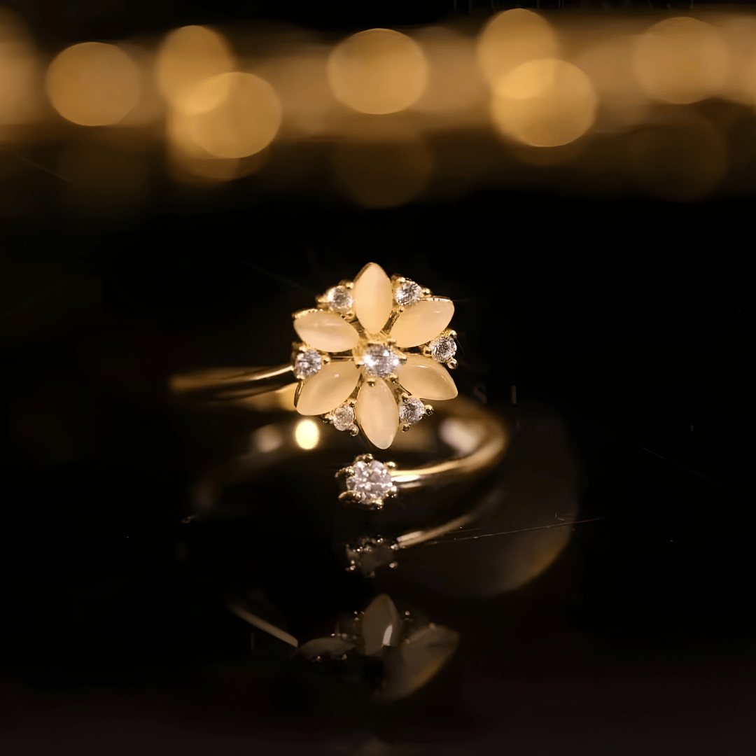 Cream Opal Grace Ring - (Adjustable)