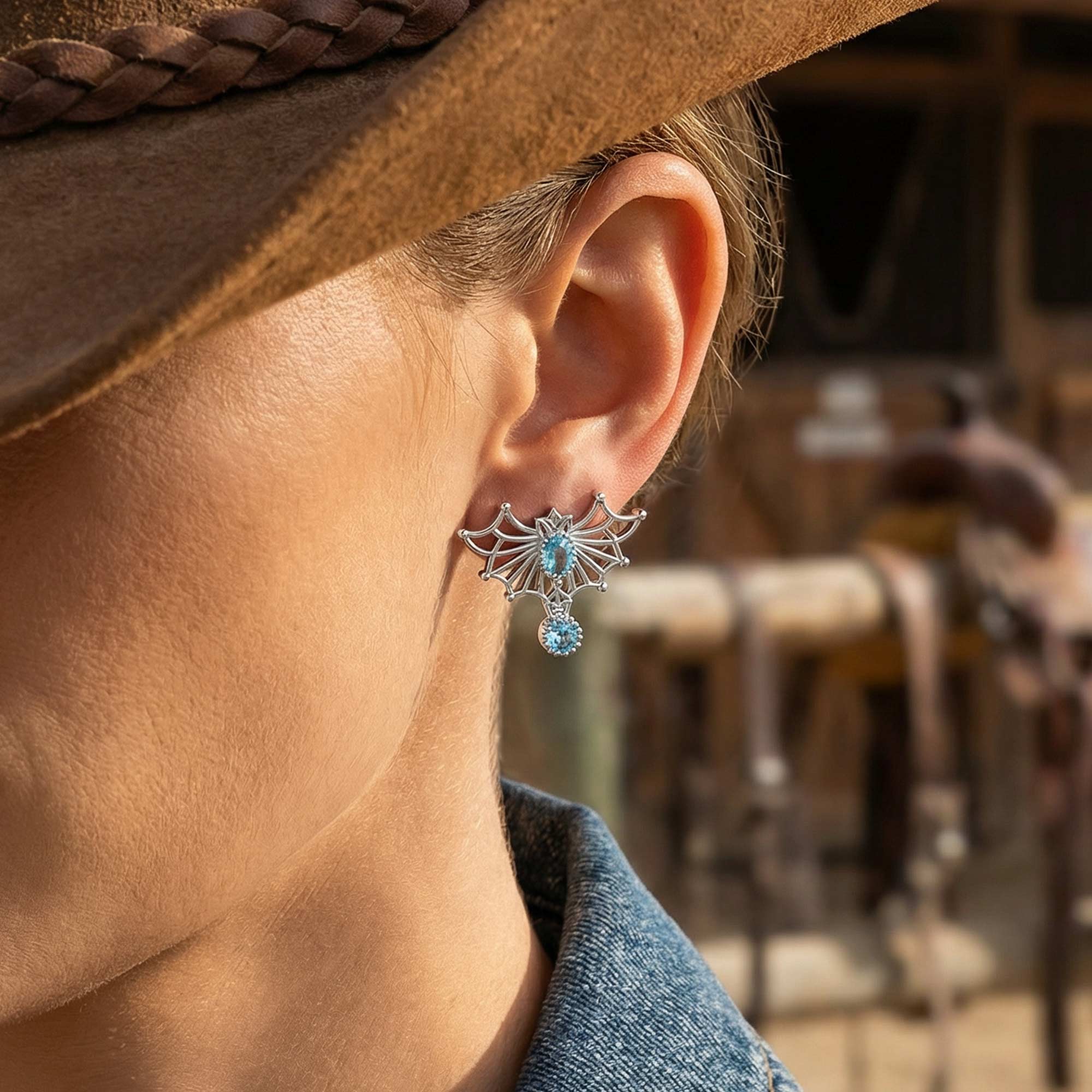 Aether Weave Earrings - Aquamarine