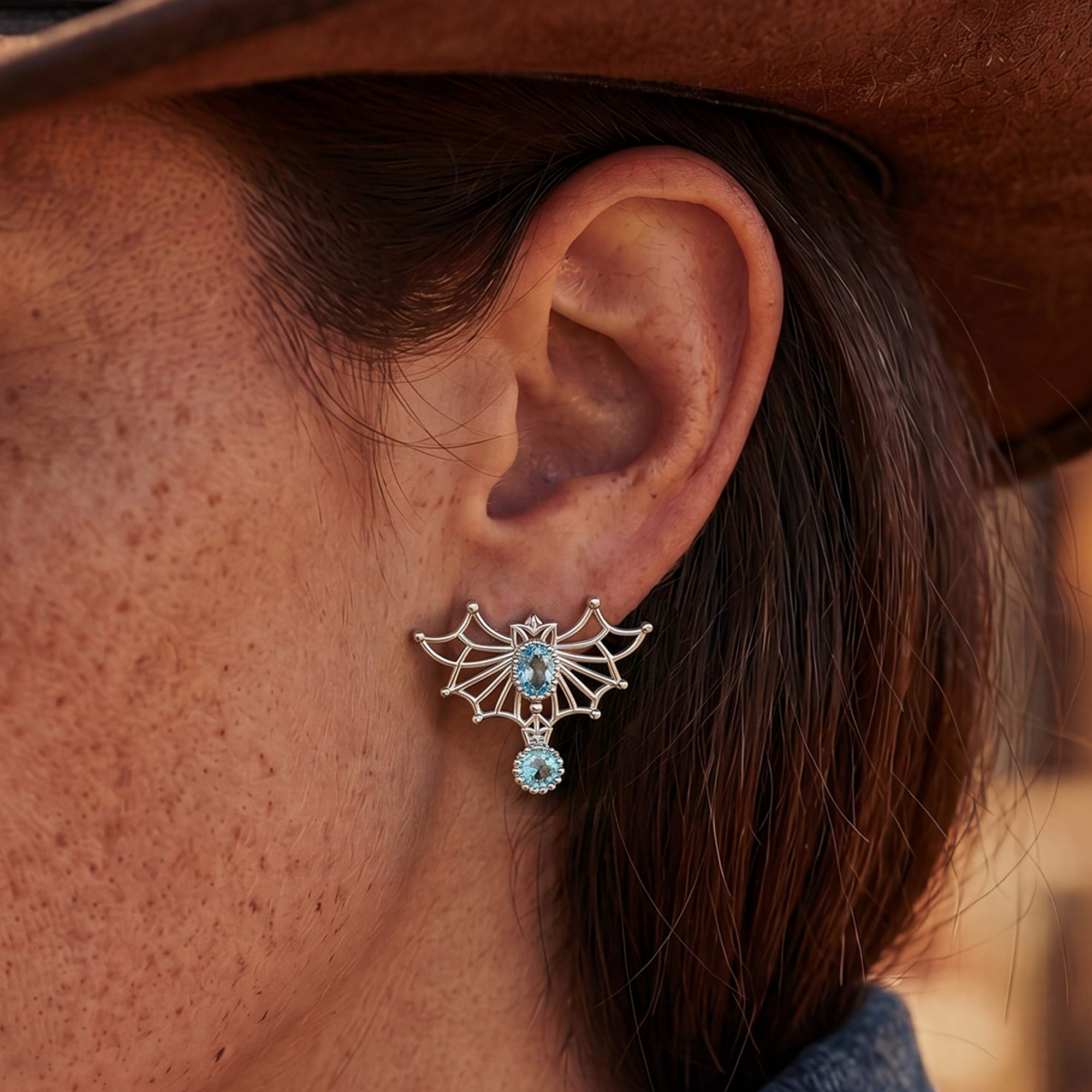 Aether Weave Earrings - Aquamarine