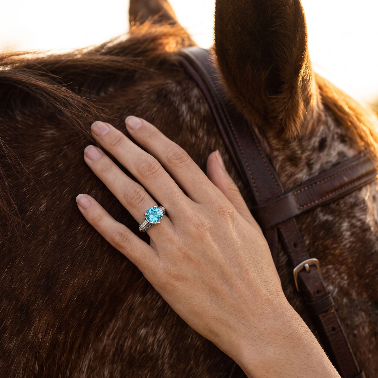 Antler Bloom Ring - Aquamarine